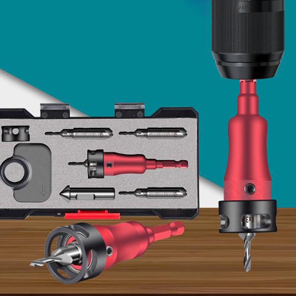 Multifunctional Countersink Drill Bit Set with 8mm and 10mm Blades for Precise Wood Cutting and Chamfer Milling