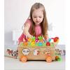 Colorful Educational Wooden Farm Fishing Shape Matching Car Toys For Kids