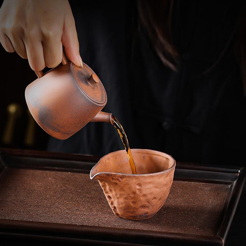 Retro Japanese Style Pot Teapot Kung Fu Coarse pottery Tea Making Device Tea Infuser Tea Kettle Chinese Small Teapot