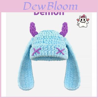 Knit Beanie Hat For Winter With Cute Demon Ears And Horns For Kids And Teens