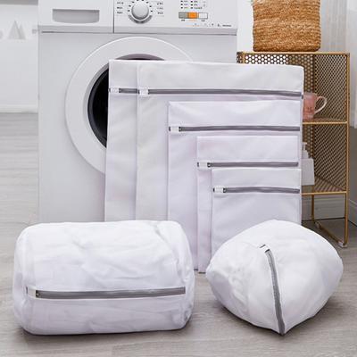 Laundry Bag Eco-friendly Grid Design Polyester Clothes Washing Mesh Bag for Home