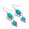 Santa Rosa Turquoise Gemstone 925 Sterling Silver Jewelry Earring 2.36" KJ-868