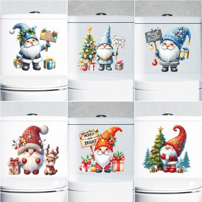 Süße Santa Aufkleber Weihnachtsdekoration WC Aufkleber Badezimmer WC Schlafzimmer Tür Dekoration Aufkleber