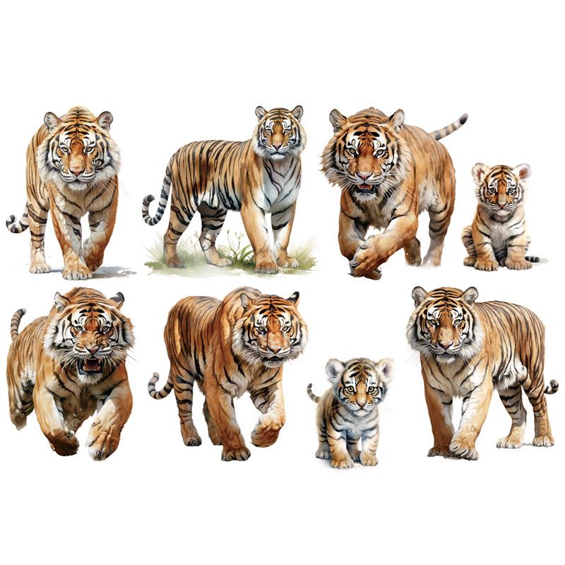 DIY Safari Animal Wall Stickers for Kids Room Decor Tiger Elephant Zebra Tropical Rainforest Savanna Nursery Decals Christmas Gifts