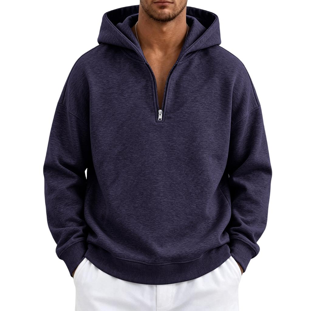 Felpa con cappuccio e zip da uomo, vestibilità larga, pullover con cappuccio, abbigliamento sportivo leggero per primavera, autunno, streetwear