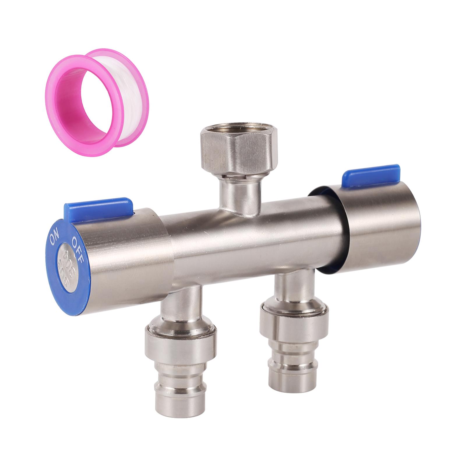 

1 In 2 Out Faucet Garden Irrigation Waterstop Valve Water Shunt Dual Control Watertap Toilet Shower Valve Bathroom Accessories