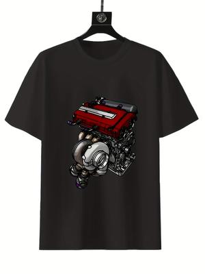 B20 Engine Graphic Retro Automotive Design100 Cotton Summer Casual Oneck Short Sleeve Printed Unisexs Tshirt