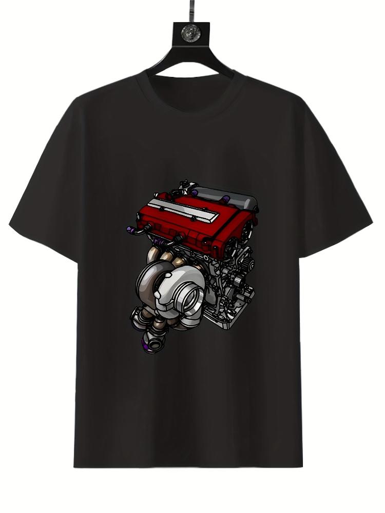B20 Engine Graphic Retro Automotive Design100 Cotton Summer Casual Oneck Short Sleeve Printed Unisexs Tshirt