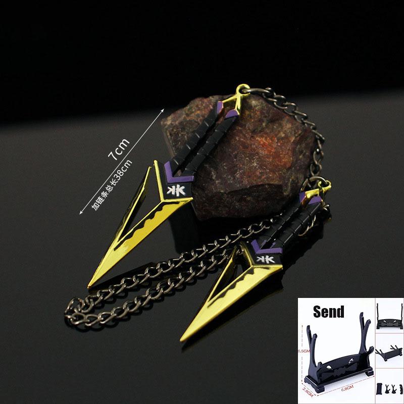 Valorant Kuronami No Yaiba Pairing Weapon Model Bali Song Karambit Toy Sword Cosplay All Metal Ornaments Send Display Stand Gift