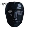 Full Face Geometric Mask Halloween Mask, Polygonal Cool Party with Mesh Eyes, Three Dimensional Black White Cosplay for Masquerade, Costume Accessory