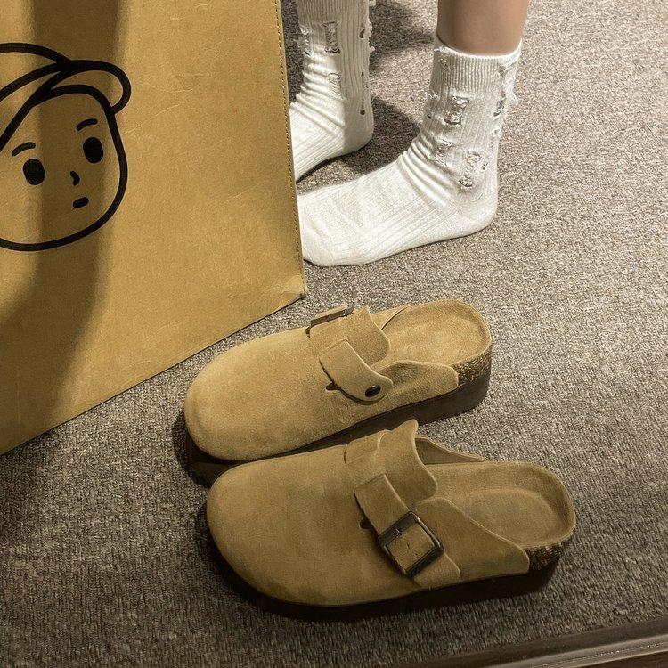 Обувь Baotou Boken на толстой подошве 6 см новая модель 2025 года с внутренней высотой для ленивых людей полутапочки Boken на платформе на одну ногу 40 5366₽