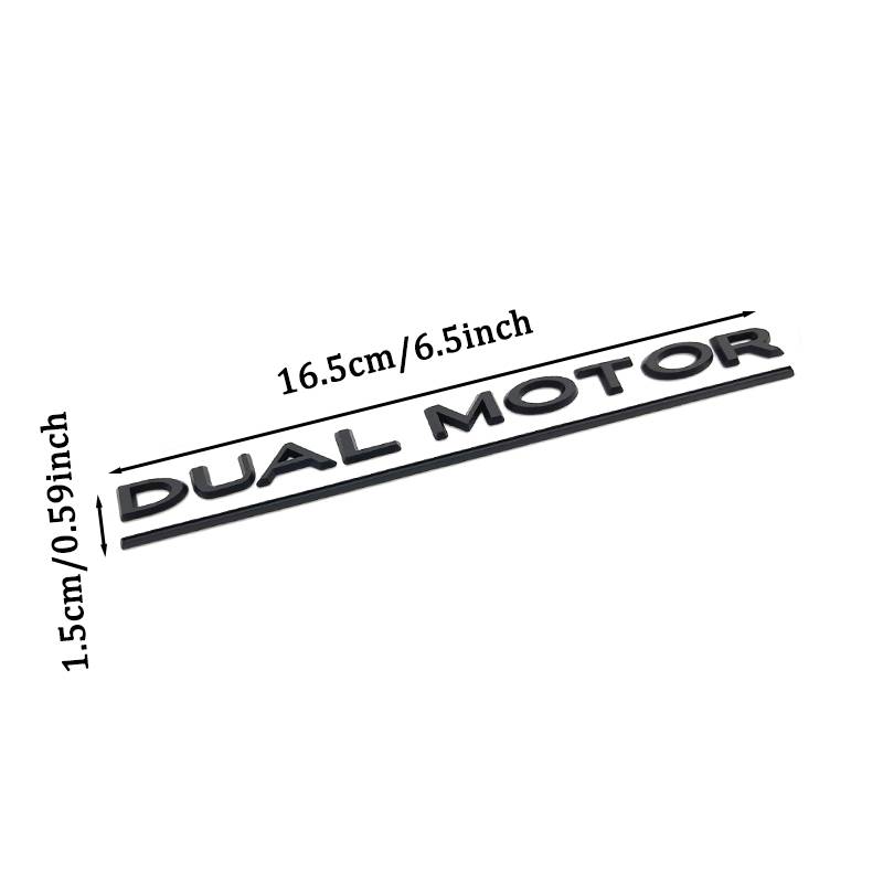 DQMN8 3D Raised DUAL MOTOR Emblem for Tesla Model 3 Y X S,Car Rear Trunk ABS Decal Emblem Stickers Automobile Refitting Mark