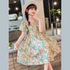 Girl Short Sleeves Floral Print Dress Children Kid Casual Summer Beach Sundress Princess Dresses Clothes