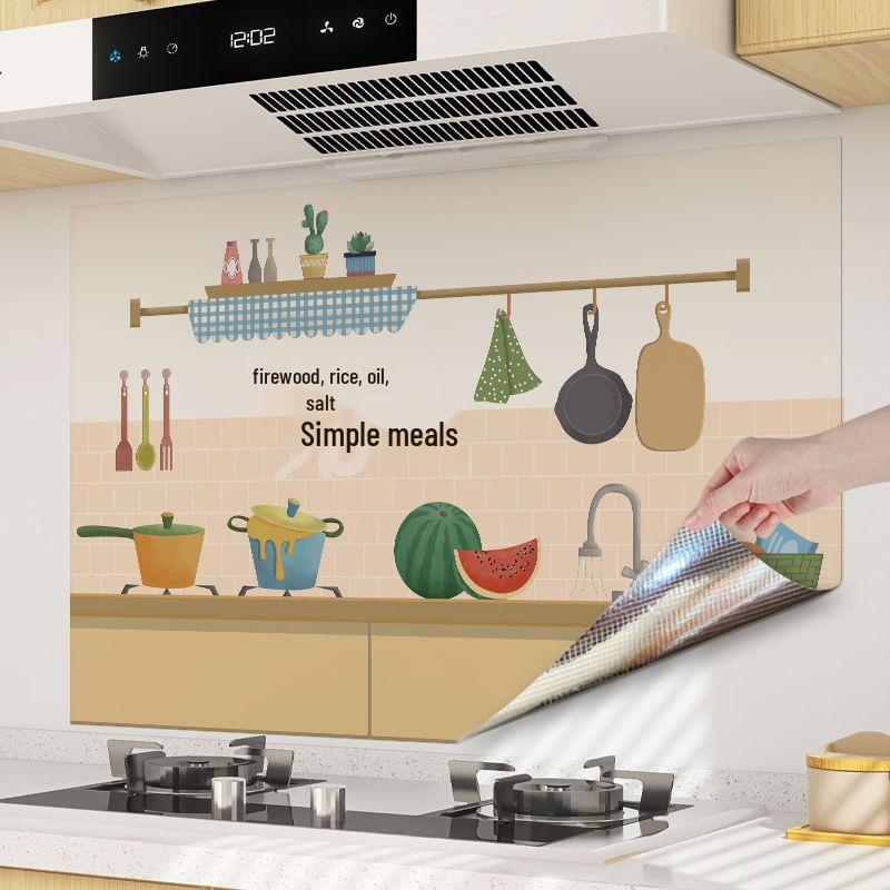 High-Temperature Resistant, Fireproof, Waterproof Kitchen Wall Sticker - Oil & Stain Proof for Stove, Range Hood, and Tile