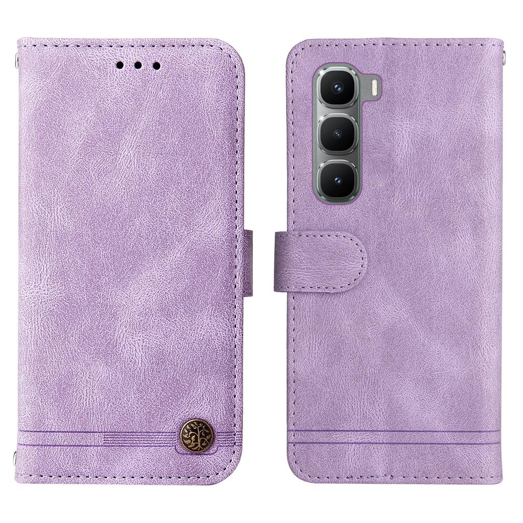 For Infinix Hot 60 Pro 4G Leather Wallet Cases Skin Touch Phone Cover Stand with Strap