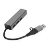 USB3.0 Hub 5Gbps Plug and Play 4 Port Aluminum Alloy USB C To RJ45 Adapter for Windows for Linux for OS X Silver Gray