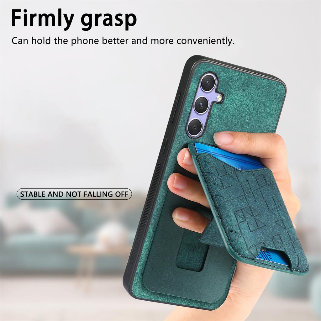 For Samsung Galaxy A54 5G Case Imprinted Pattern Card Holder Kickstand Leather Back Cover