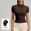 Women S Short Sleeve Tight Stand Collar Yoga Sports Jacket