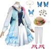 Genshin Impact Cos Ayaka Kamisato New Skin Flower Time Letter Dress Cosplay Girl Princess Anime Costume