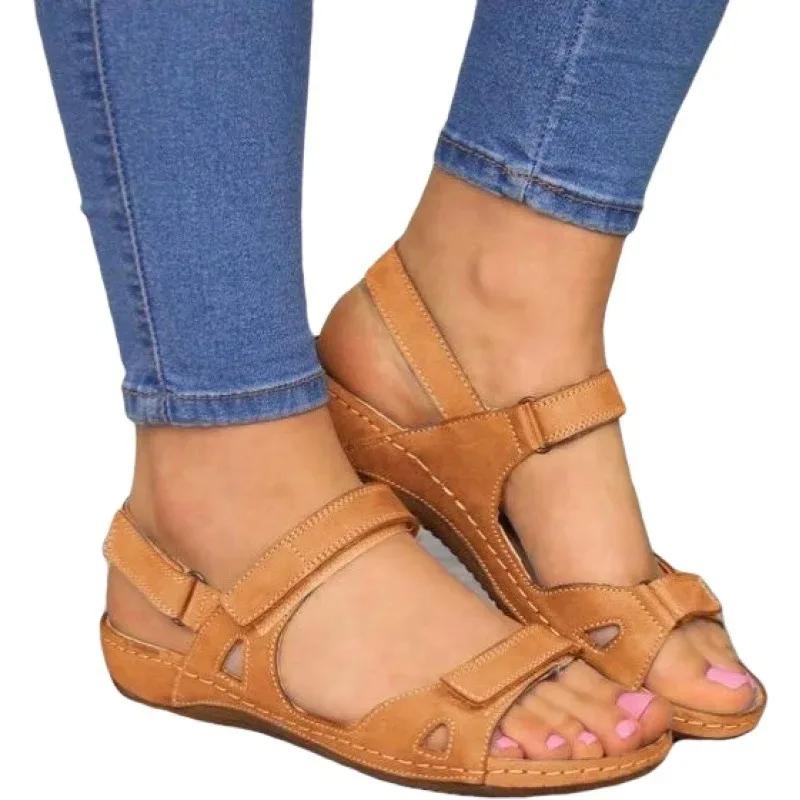 Sandals  Women Summer Open Toe Comfy Super Soft Premium Orthopedic Low Heels Walking Sandals  Toe Corrector Cusion