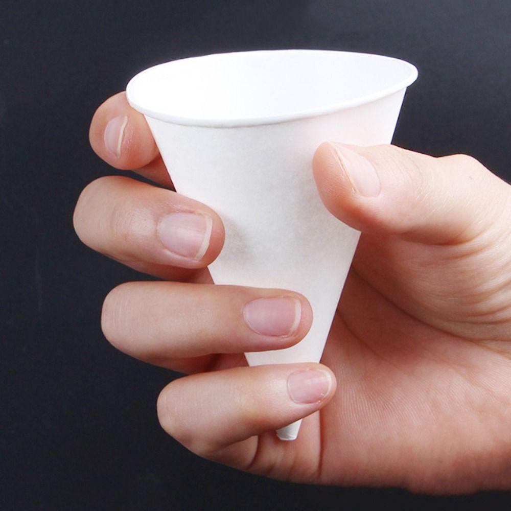 200pcs Leakproof White Paper Cone Cups 3.7/4.5 OZ Shaved Ice Cups Practical Ice Cream Cup  Water