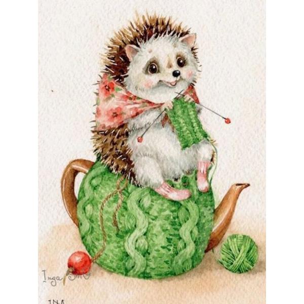 5D Diy Hedgehog Diamond Painting Full Drill Diamond Embroidery Animal Cross Stitch Kit Rhinestone Mosaic Home Decoration Gift