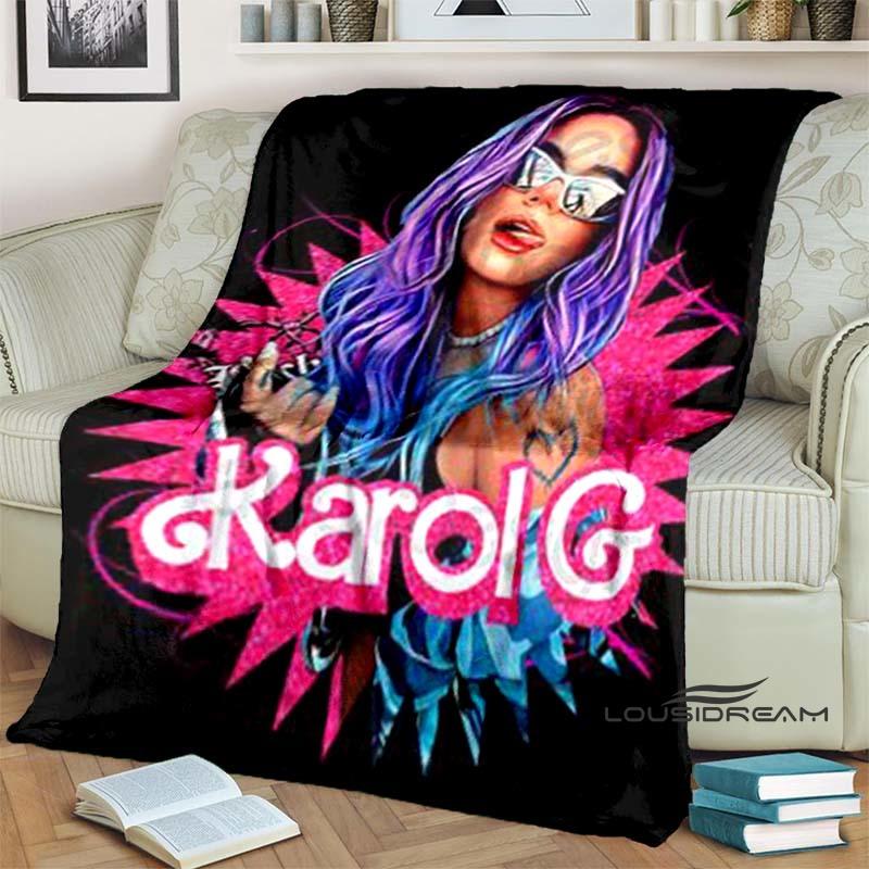 Customizable K-KAROL G Printed Comfortable Soft Blanket Home Fashion Sofa Bed Living Room Warm Portable Travel Gift Blanket