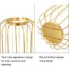 PATIKIL 8.3"x4.7" Metal Rack Stand Clear Vase, Test Tube Glass Flower Vase Art Plant Container Simplicity for Home Office Wedding Decor, Gold