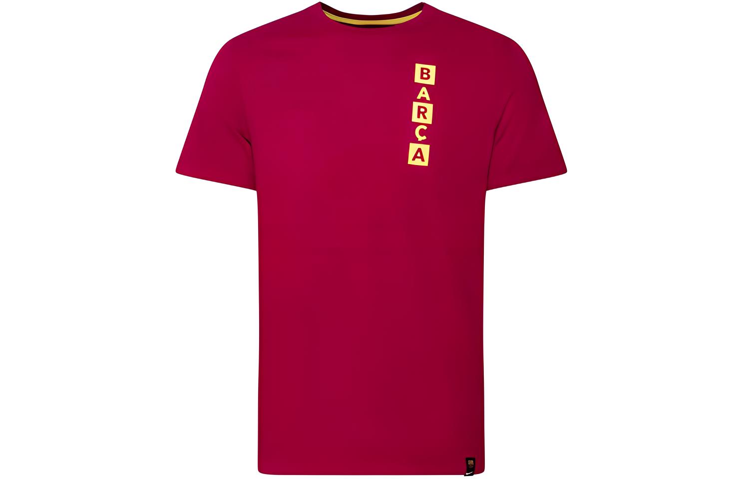 Nike T Shirts Men s Noble Red Crew Neck Moderate Straight Fit AQ7515-620 M