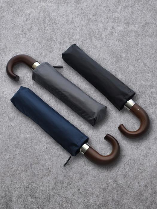 

Gotivathy Curved Grip Blackout 3-Fold Umbrella for Men and Women with UV Protection gray