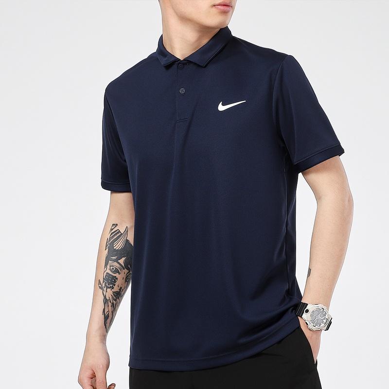 Nike Court Dri-fit Victory Casual Sports Tennis lapel Short Sleeve Polo Shirt Navy Blue Men's CW6851-451