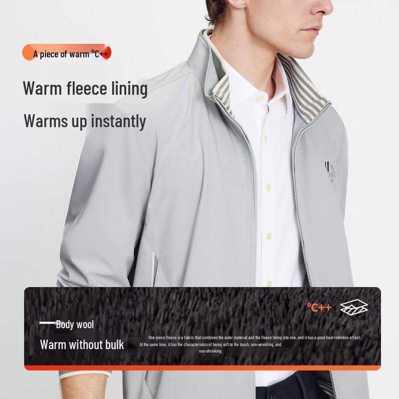 Navigare Men's Water-Resistant Fleece Stand Collar Jacket