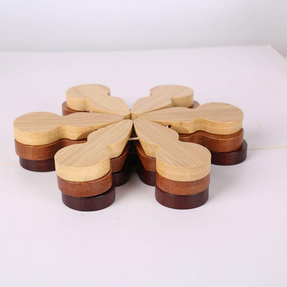 Christmas Tree Coasters Placemats Insulation Mat Solid Wood Dining Table Anti Scalding Mat Creative Home Decoration