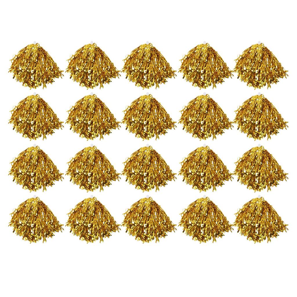 20Pcs Che Ing Squad Hand 3.3in Handle Pure Color PET Che Ing Pompoms for Sports Party Stage Show