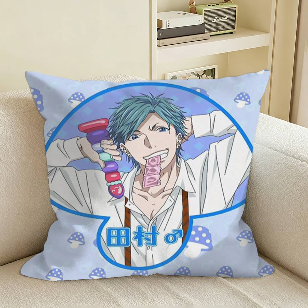 YBC BLAnime Tamura Yui Square Sofa Pillow Cover Solid Color Living Room Home Decor Cushion Case