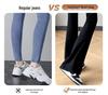 2026 Women's Black High Waist Slimming Micro Flare Trousers - Fluffy Stretchy Winter Style