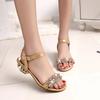 fashion Low Heels Sandals Buckle Strap Concise Ladies Shoes on Sale 2024 High Quality Square Heel Solid Colors Shallow Women's Sandals