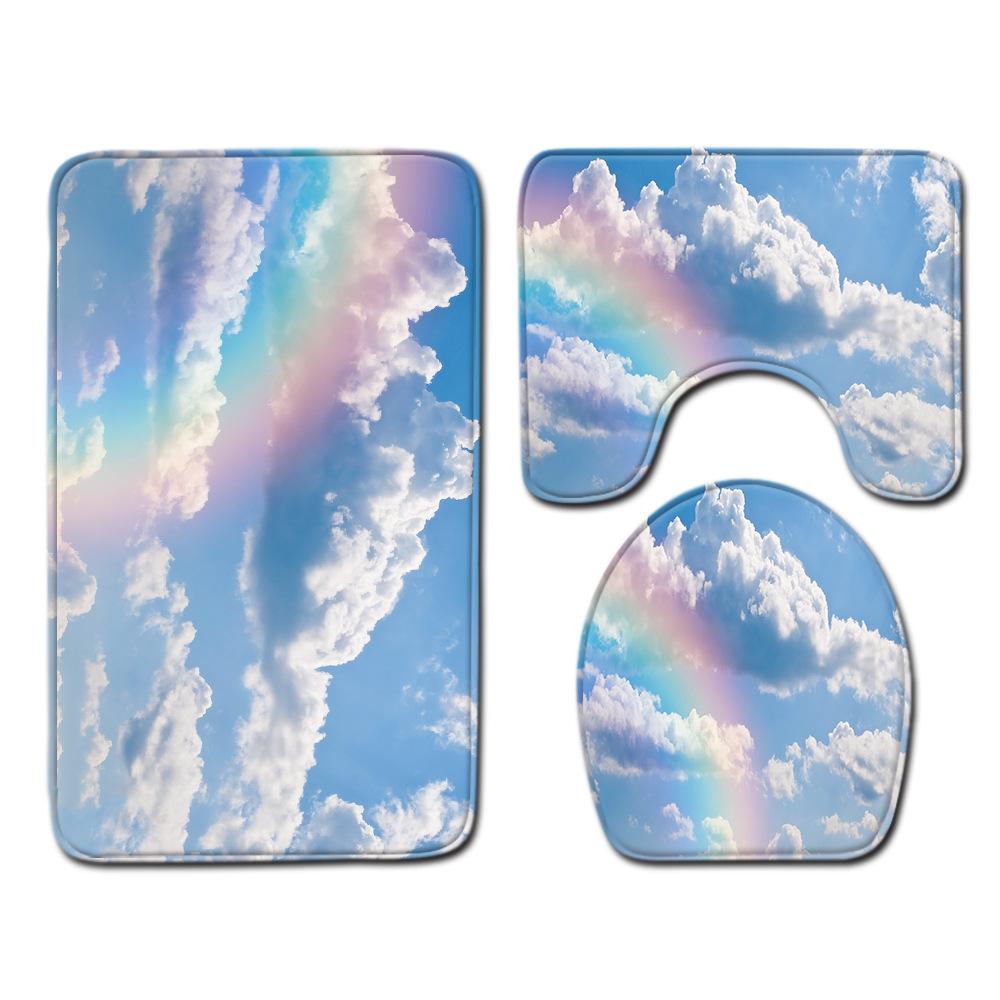 Landscape Bathroom Floor Mat Toilet Three-Piece Set