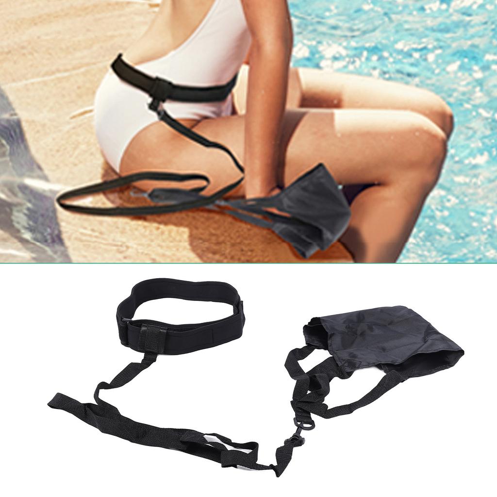 Swim Parachute Resistance Belt Set Nylon PP Anti Loosening Buckle Swimming Parachute Resistance Training Set for Auxiliary Devices 40cm