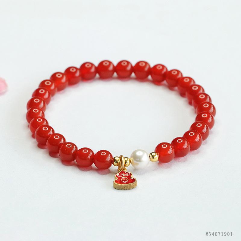 2026 Ximang Red Agate Bracelet Chalcedony Ball Gourd National Fashion Ornament Generation S4071901