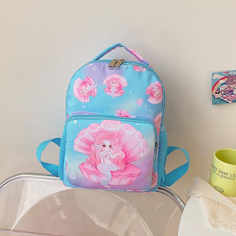 Adorable Cartoon Princess Nylon Backpack For Kids With Colorful Designs And Comforting Padding