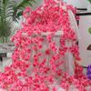 Guirlande de fleurs de cerisier artificielles de 186 cm, guirlande suspendue en soie Sakura pour mariage, jardin, arche, mur, décoration de fête à domicile