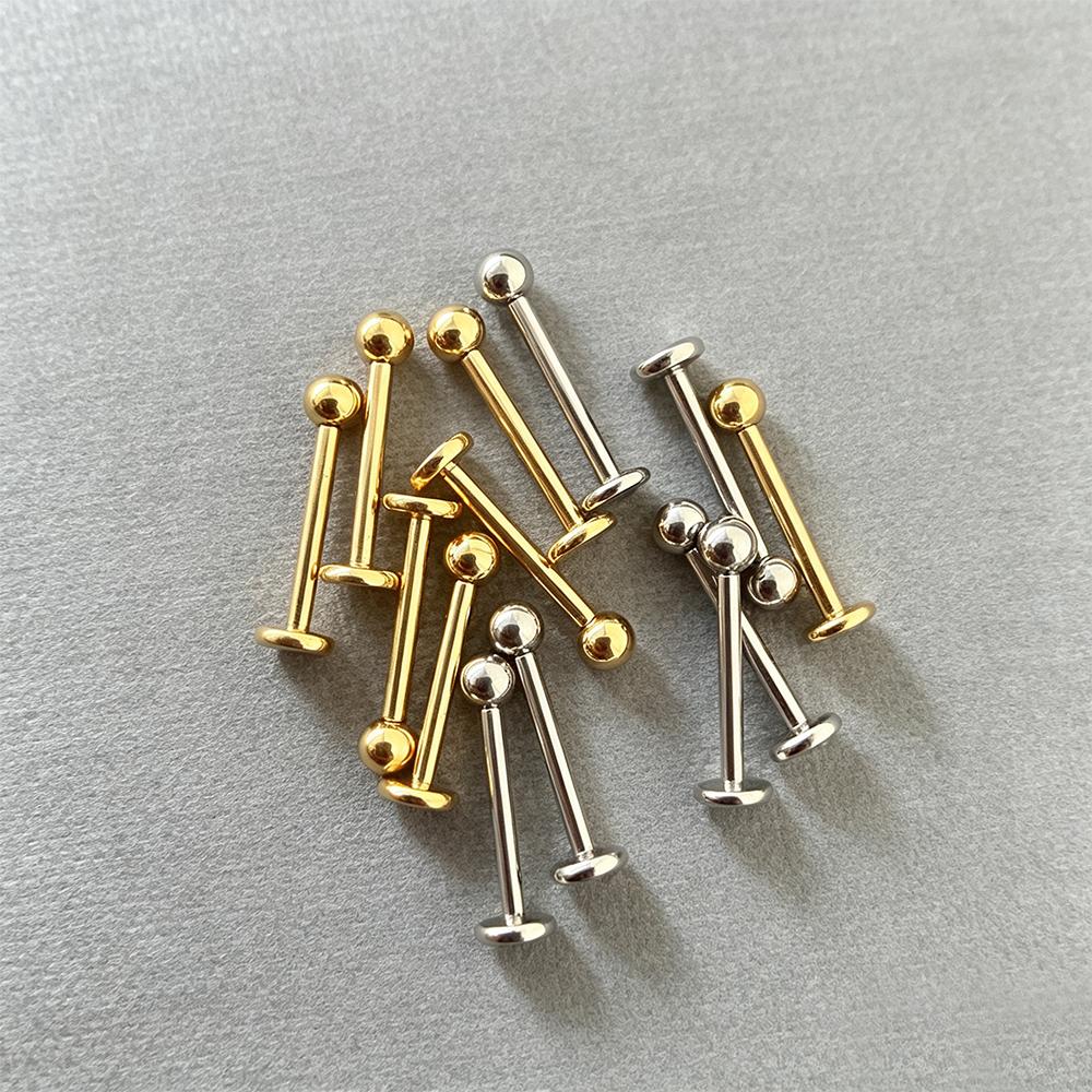 10PCS F136 Ttianium Piercing Labret Lip Stud Ring CZ 16G Internal Thread Stud Earring Ear Tragus Cartilage Helix Daith Jewelry
