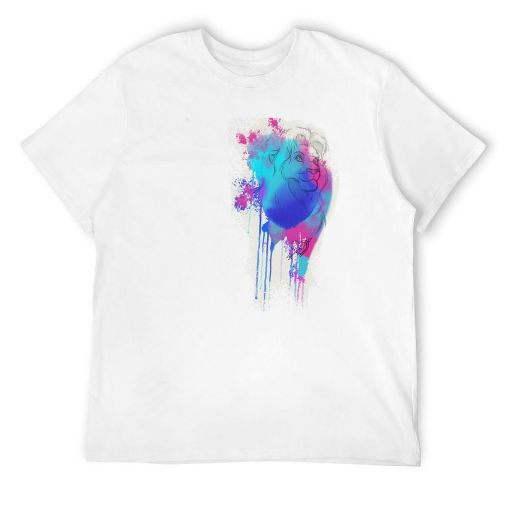 Vattenfärg K?nigger där L?wen Tatuering T-shirt vintage anime t-shirts hippiekläder anpassad skjorta herr bomulls t-shirts