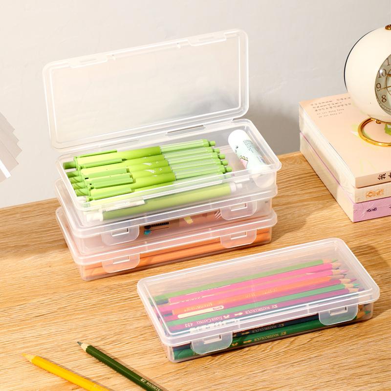 Pencil Case Transparent Can Be Superimposed Large Capacity Student Pencil Case Multi-functional Sketch Art Brush Storage Box