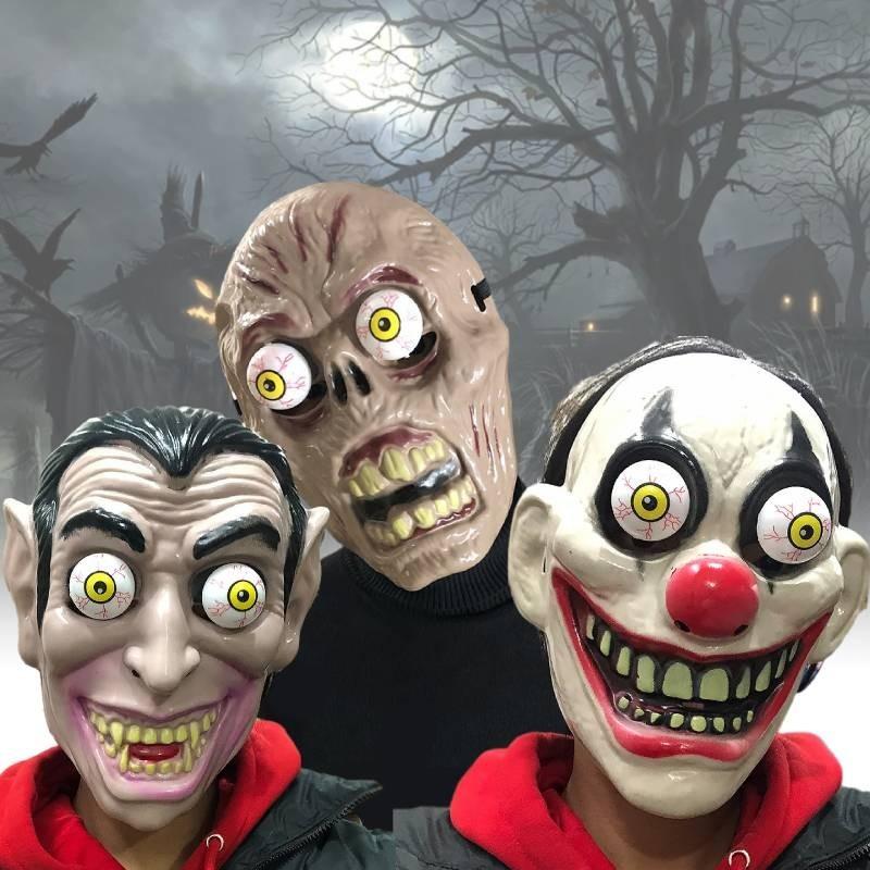 Schreckliche Vollgesichts-Clownmaske für Halloween-Partys und gruselige Kostüme, perfekt für Cosplay-Events