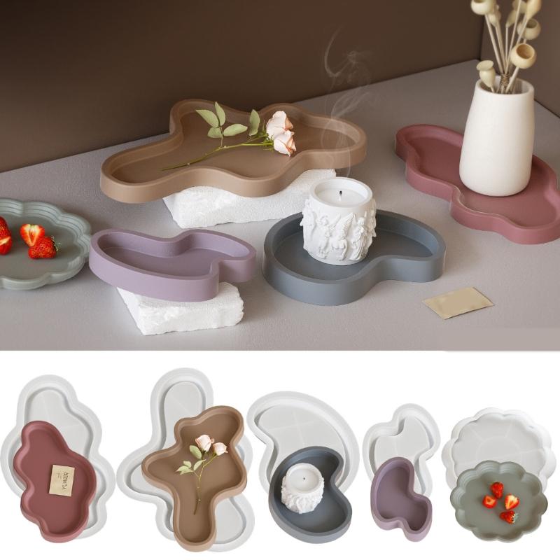 Silikon Epoxid Gießform Tablett Einfache Entformung Silikon Aufbewahrungs-Präsentationstablett Formen Für Kreative Wohnaccessoires