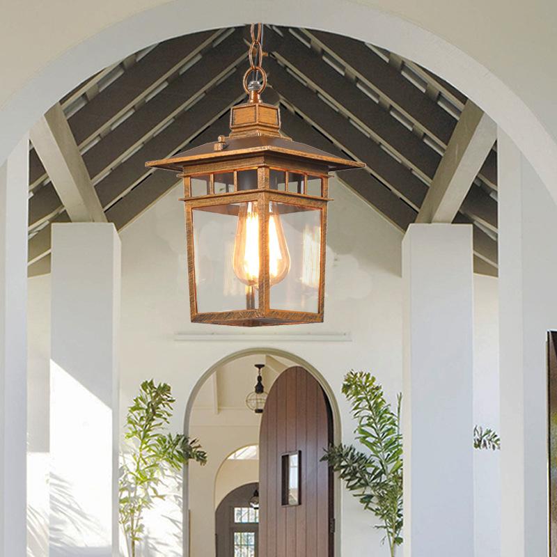 Outdoor Waterproof And Rust-Proof Courtyard Chandelier Corridor Aisle Balcony Chandelier Villa Garden Pavilion Pendent Ligh