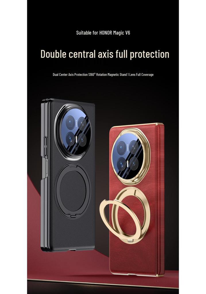 Honor Magic V6 Foldable Case: Magnetic Charging, Rotating Stand, Full Lens and Double Hinge Coverage