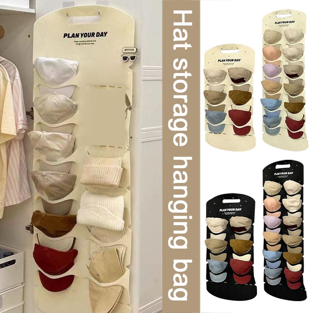 6/12 Grid Felt Hat Storage Hanging Bag Baseball Cap Saving Accessories Organizer Holder Space Hanger Rack Storage Towel Clo T2F5